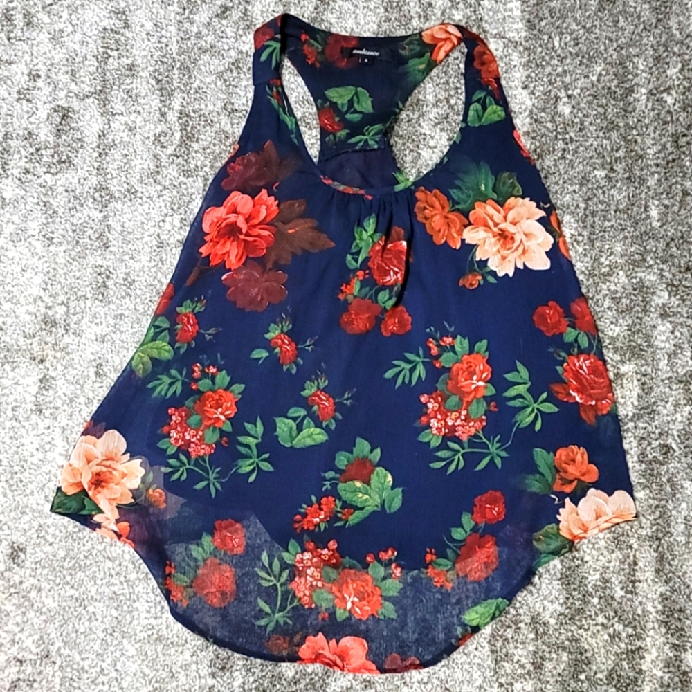 Rose chiffon tank